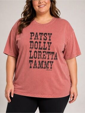 Hand Crafted Pink Short Sleeve Tee with Black Vintage Lettering 2XL